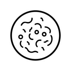 circular bacteria or petri dish on transparent background for web and graphic design