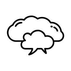 cloud message on transparent background for web and graphic design