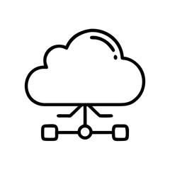 cloud network on transparent background for web and graphic design