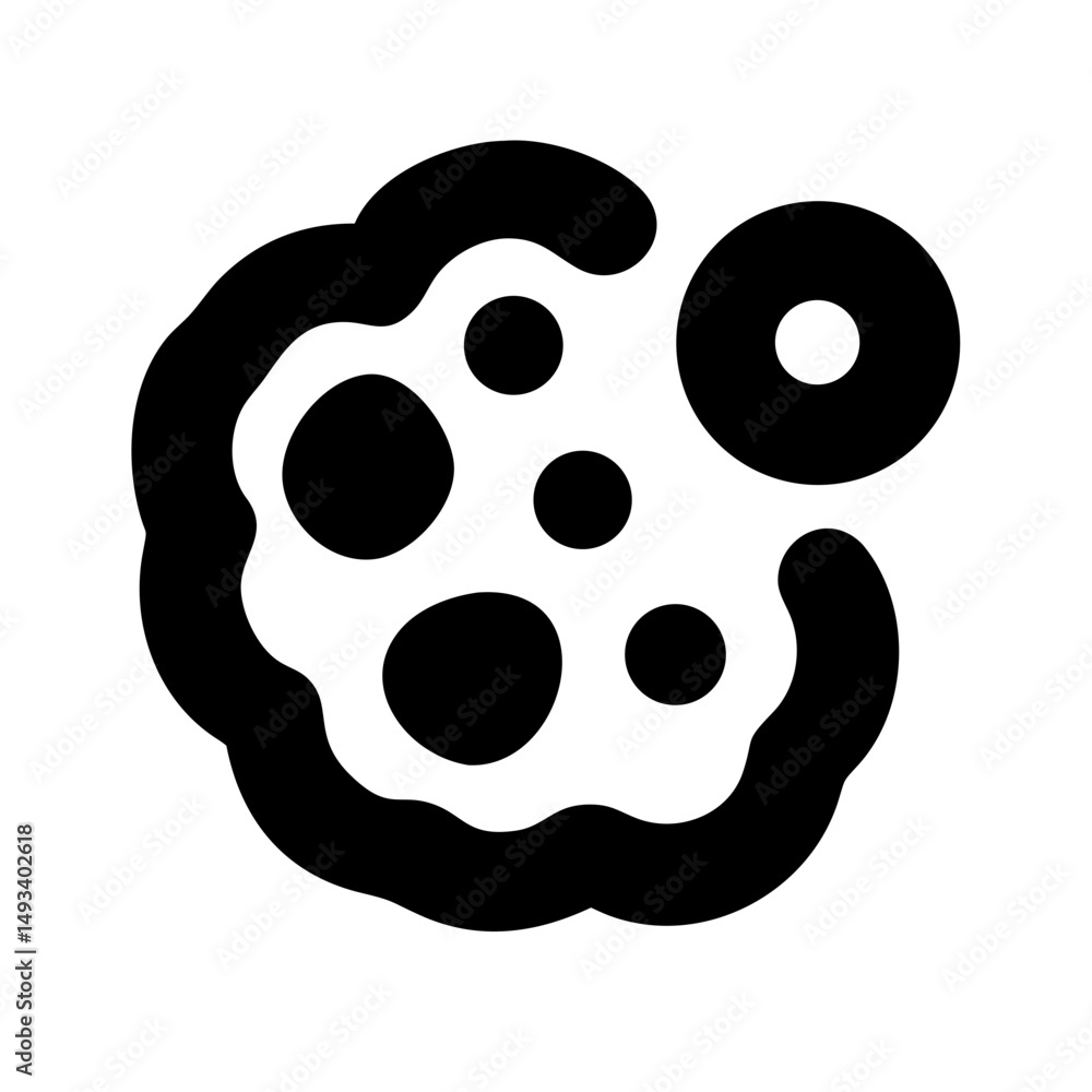 Poster cluster of cells silhouette on transparent background for web and graphic design