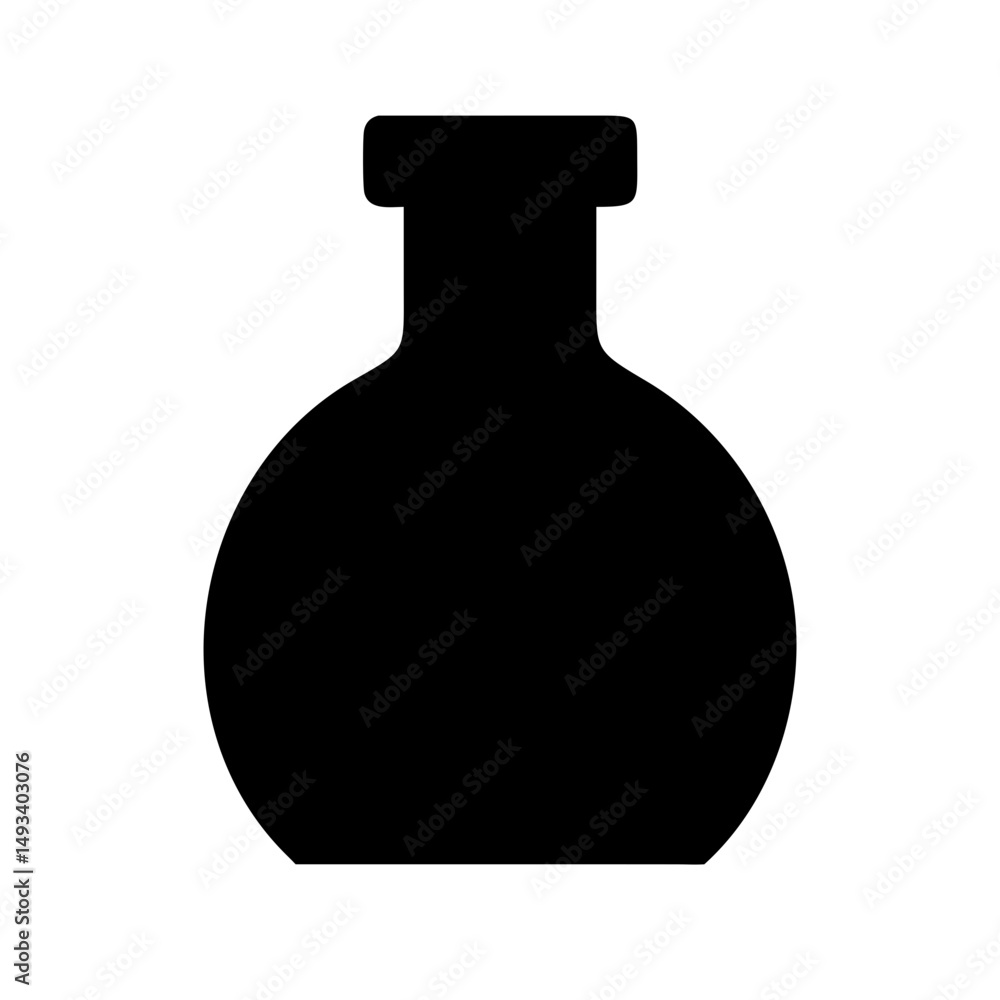 Aufkleber crop in flask silhouette on transparent background for web and graphic design