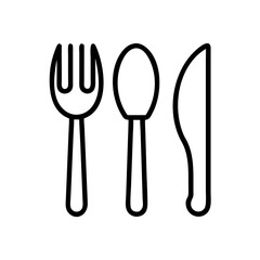 cutlery fork knife spoon on transparent background for web and graphic design