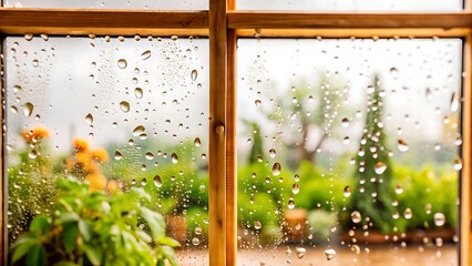 Naklejka premium rain drops on window