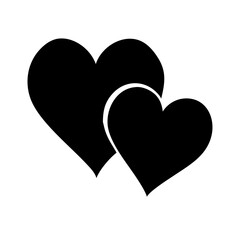 double hearts silhouette on transparent background for web and graphic design