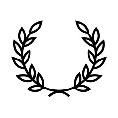 full laurel wreath solid black dense and powerful on transparent background for web and graphic design
