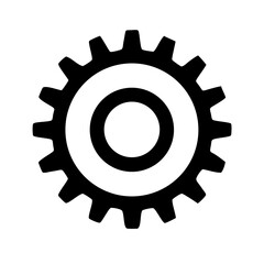 gear silhouette on transparent background for web and graphic design