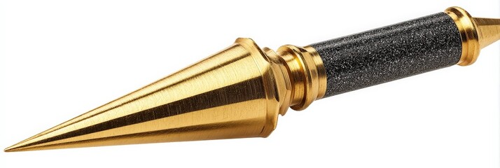 Fototapeta premium A sleek, gold-tipped tool with a textured black grip. Unique design.