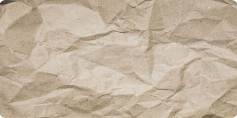 Crumpled recycled paper background with brown tint in vector format, ideal for eco-friendly branding, digital scrapbook projects, vintage texture overlays, and sustainable design concepts