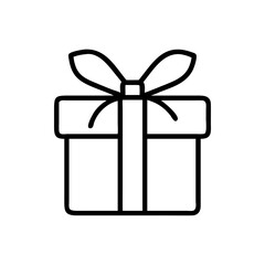 Gift box with ribbon general symbol for a gift on transparent background for web and graphic design