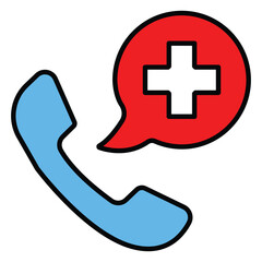 Fototapeta premium Call a Doctor Vector Icon for Telehealth Services