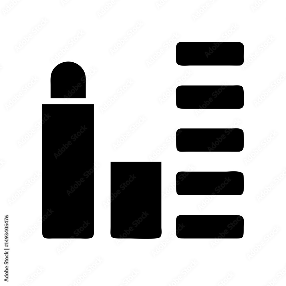 Poster gradient bars silhouette on transparent background for web and graphic design