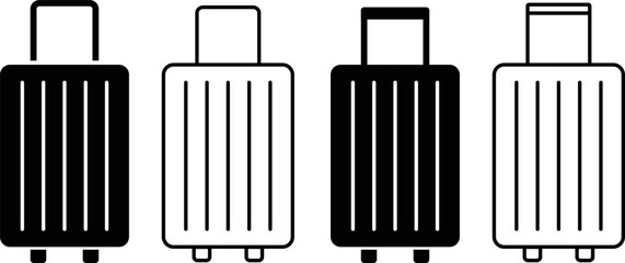 Suitcase icons set. briefcase icons. Travel luggage symbol. Trip baggage sign 
