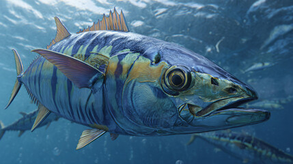 Fototapeta premium pilot fish near large predator