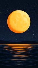 Fototapeta premium 月夜の水鏡