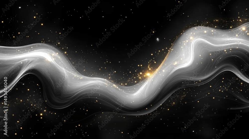 Aufkleber mesmerizing black background adorned with white and gold swirls creating a luxurious and elegant vis