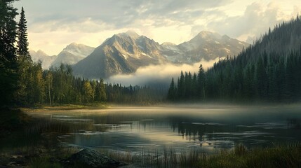 Fototapeta premium sunrise in the mountains