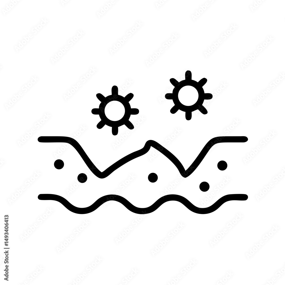 Poster infection across tissue on transparent background for web and graphic design