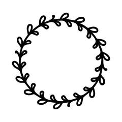 Lacy floral wreath more ornamental with thin curves on transparent background for web and graphic design