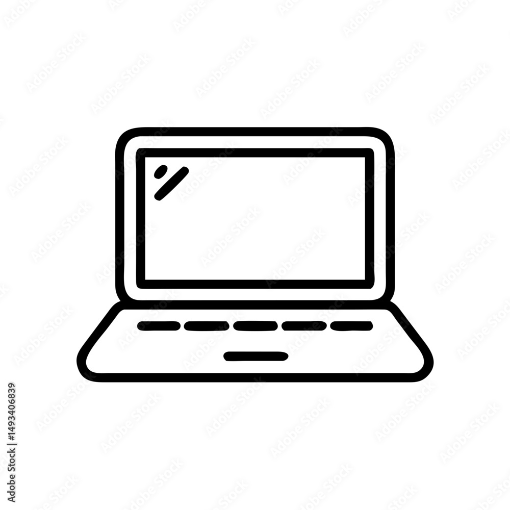 Poster laptop protected on transparent background for web and graphic design