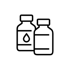 Medicine bottles silhouette on transparent background for web and graphic design