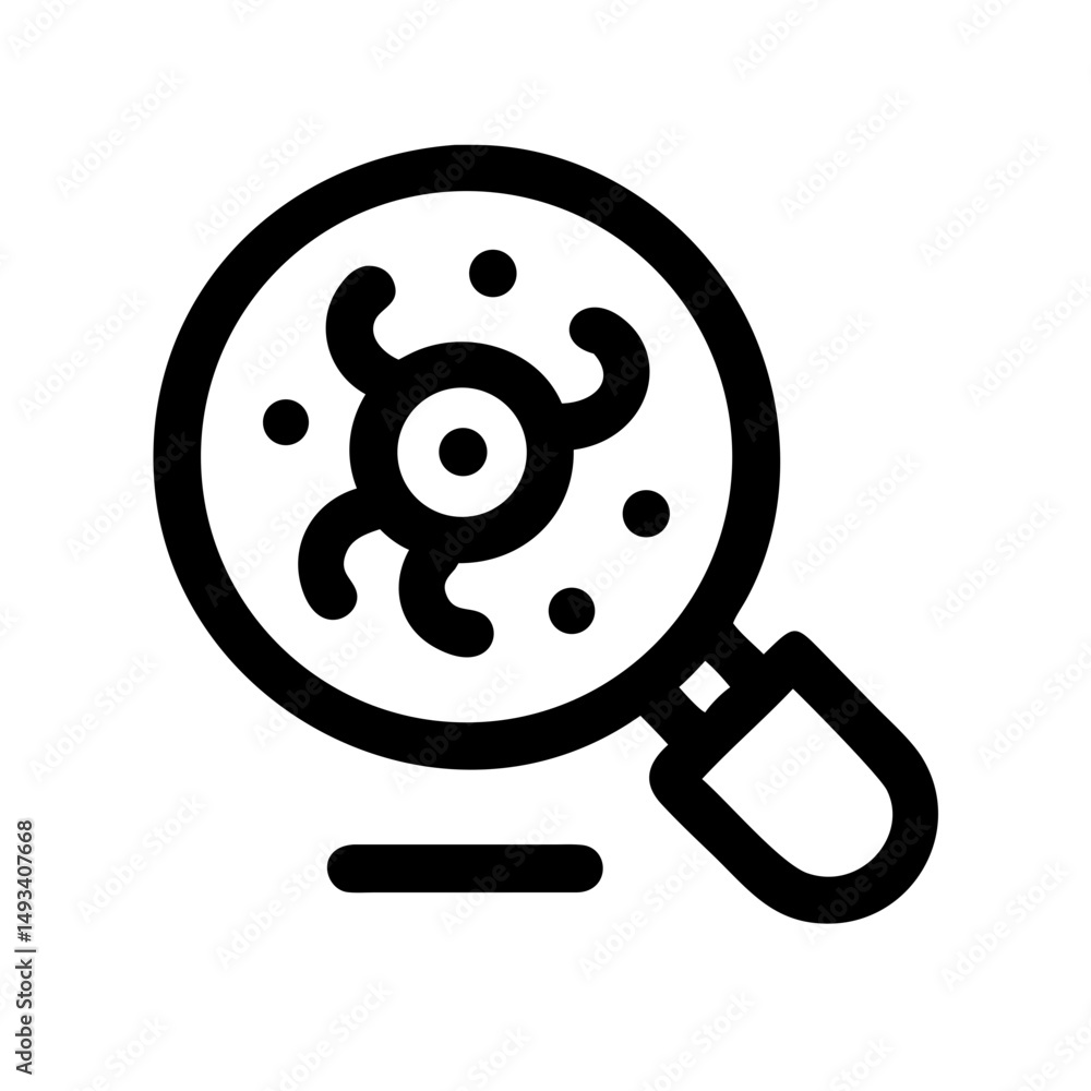 Poster microscope on transparent background for web and graphic design