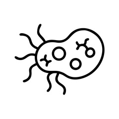 Microorganism on host cell silhouette on transparent background for web and graphic design