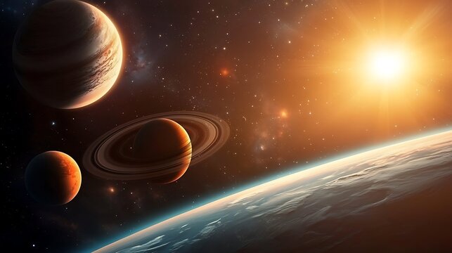 Planets in space - Powered by Adobe
