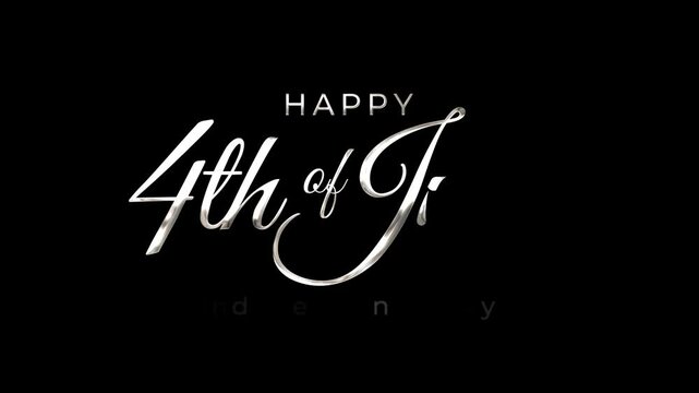 Happy 4th of July animation with transparent background, Happy Independence Day united states of america