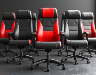 Obraz premium red chairs in a row