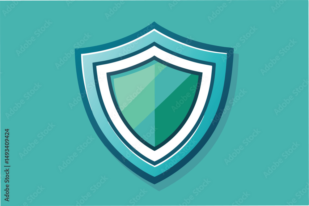 Poster stylized vector illustration of a colorful shield design featuring a central diamond shape against a