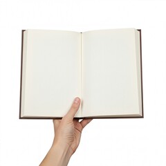 Hand Holding an Open Blank Book