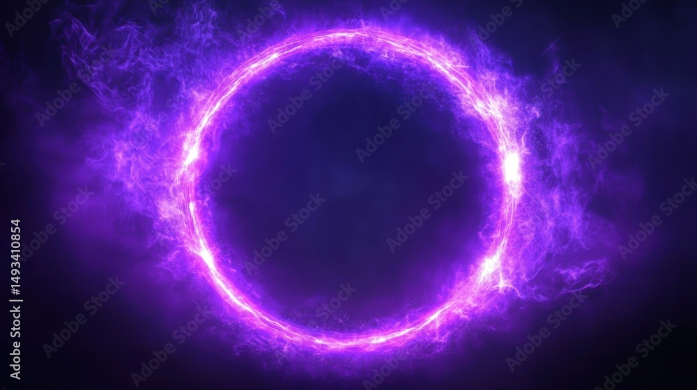 Poster captivating purple of fire on a black background creating a striking contrast with its dynamic energ