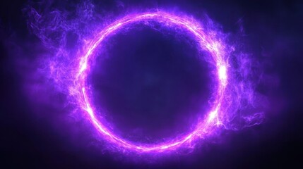 Obraz premium Captivating purple of fire on a black background creating a striking contrast with its dynamic energy and motion