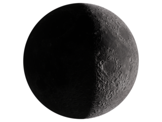 月齢５日の月のフォトリアル3Dイラストレーション