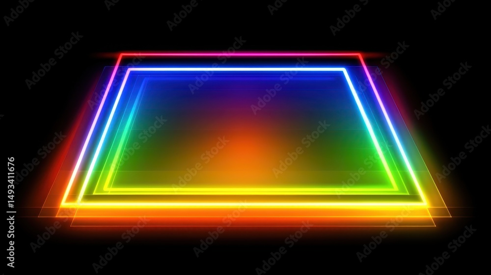 Aufkleber glowing neon light in the darkness creating a striking visual effect with a sense of mystery and dep