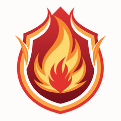 Fiery Emblem Burning Flame in a Circular Frame