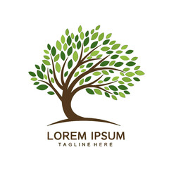 Elegant Tree Logo with Leaves