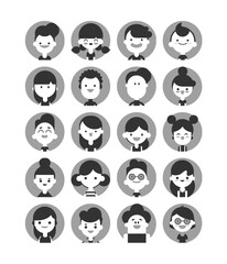 set of avatar cartoon collection for UI mobile Male and female faces. Men and women portraits. collection of colored cartoon character, Different  characters collection. Isolated vector illustration.
