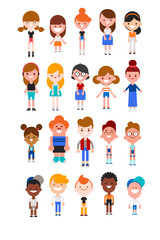set of avatar cartoon collection for UI mobile Male and female faces. Men and women portraits. collection of colored cartoon character, Different  characters collection. Isolated vector illustration.