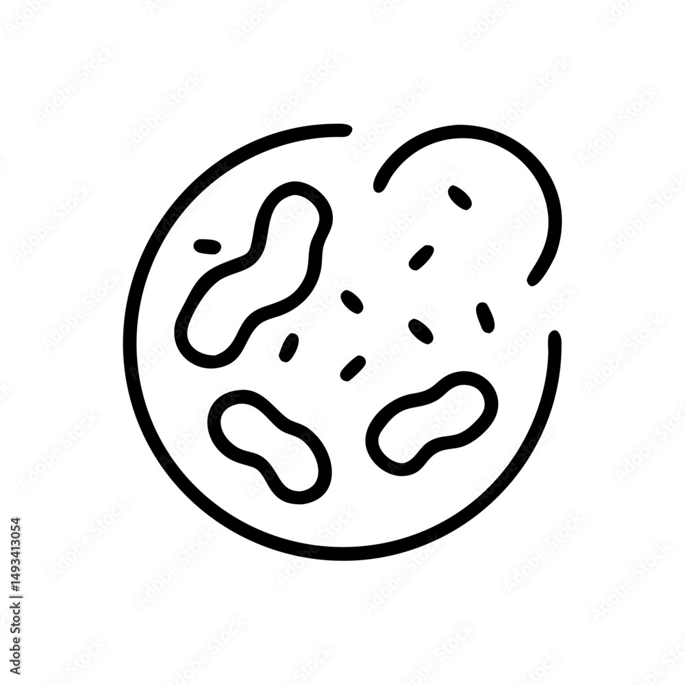 Poster multiple bacteria or amoebas on transparent background for web and graphic design