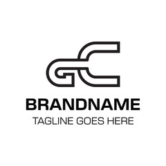 Letters GC Monogram Logo, suitable for any brand with CG or GC initials