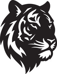 Tiger head silhouette vector art illustration