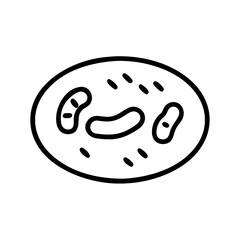 Oval bacteria bacillus on transparent background for web and graphic design