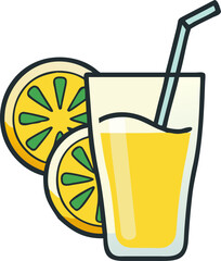 lemonade color vector icon  on white or transparent background