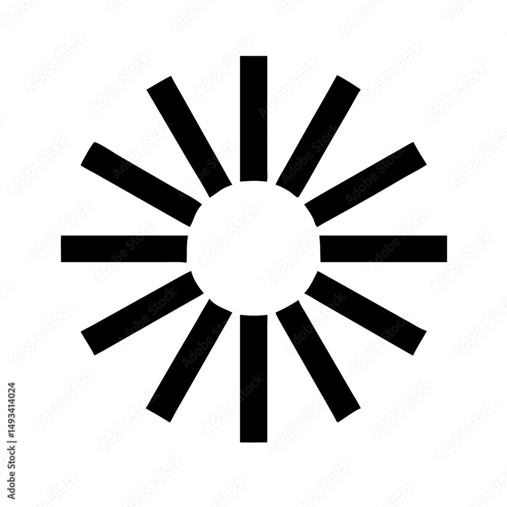 Aufkleber radial bars and rays silhouette on transparent background for web and graphic design