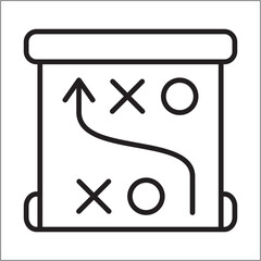 Business strategy icon. People discussion plan board icon. Icon symbol of design, program, planning, decision, setting. Vector illustration