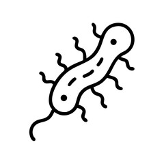 Rod shaped bacterium on transparent background for web and graphic design