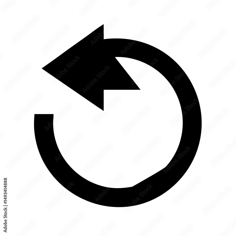Poster simple refresh symbol silhouette on transparent background for web and graphic design