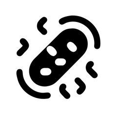 Small capsule shaped bacteria silhouette on transparent background for web and graphic design