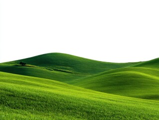 Rolling green hills landscape in Tuscany Italy during spring time aerial view of idyllic countryside nature background